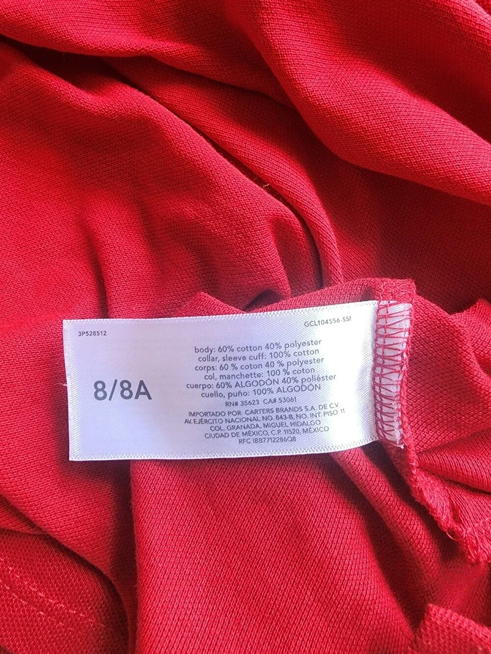 Boys Osh Kosh Boys Size 8/8A Red Uniform Polo, In Good Shape, Minor Flaw Shown